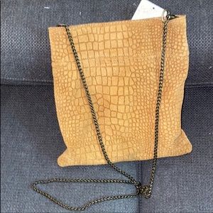 Leather alligator print bag
